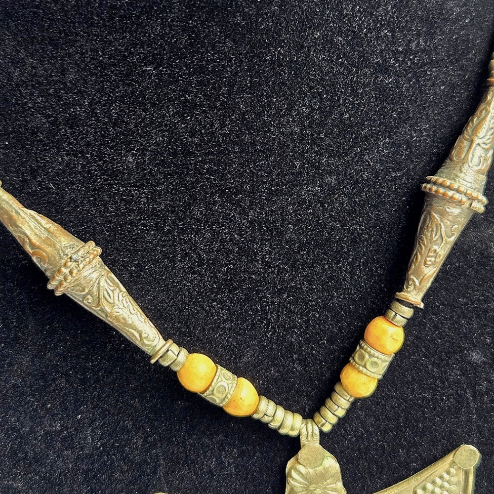 Vintage Handcrafted Lapis Lazuli Tribal Ghungroo Necklace & Earrings - Picture 7 of 15